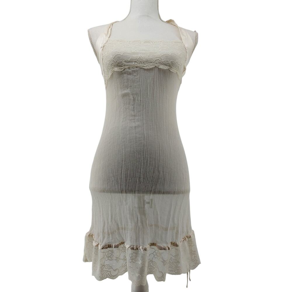 intimissimi Cream Lace-Trim Slip Chemise